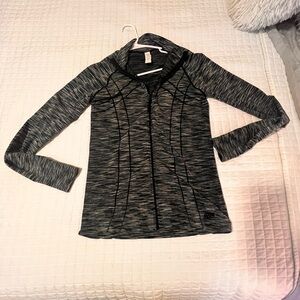 Marika Black and Gray Zip-Up Hoodie